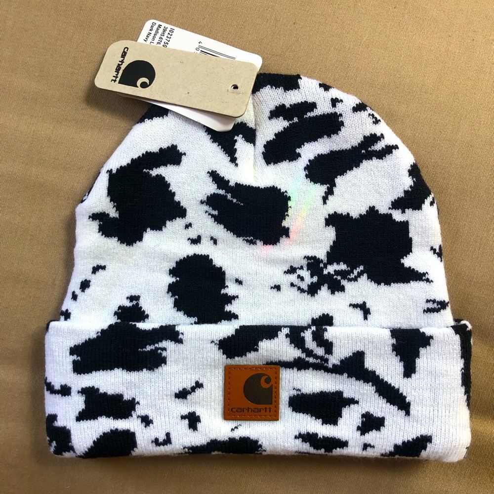 Carhartt cow print beanie